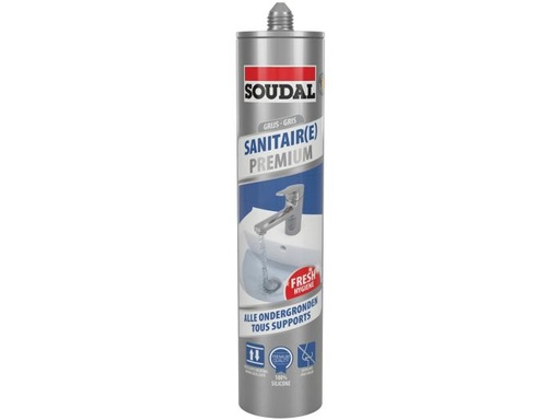 [67527] Soudal sanitair premium silicone grijs 300ml
