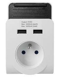 [68305] DOORVOERSTEKKER 2XUSB 2,4A