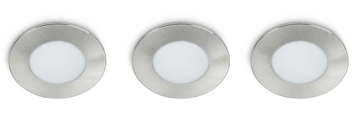 [69081] Prolight LED inbouwspot rond 5W IP65 nikkel (3st)