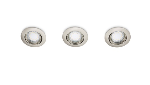 [70395] INBOUWSPOT LED ROND GU10 3X3.3W NIKKEL