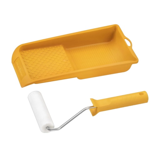 [70530] LAKROLLERSET 11CM D35 SCHUIM WIT RECHT + VERFBAK