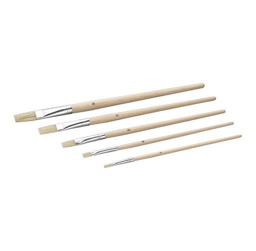 [70579] SET PENSELEN 5ST 0/4/8/12/16 WIT VARKENSHAAR