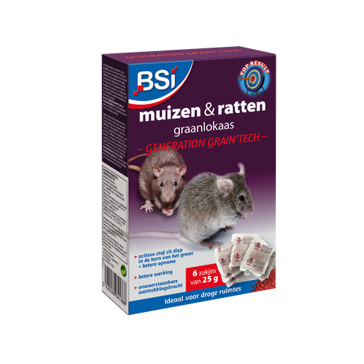 [70978] BSI muizen en ratten graanlokaas 150gr 6x25gr