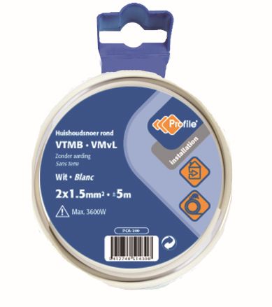 [71559] Profile VTMB kabel 2G1,5 wit 5m
