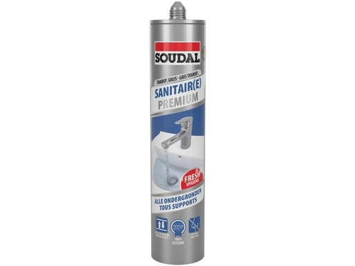 [71719] SOUDAL SIL SANITAIR PREMIUM TRANS/GRIJS 290ML