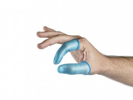 [74172] Detactaplast rubber vinger bobbies blauw (25st)