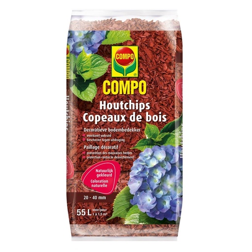 [77043] Compo houtchips rood 55L