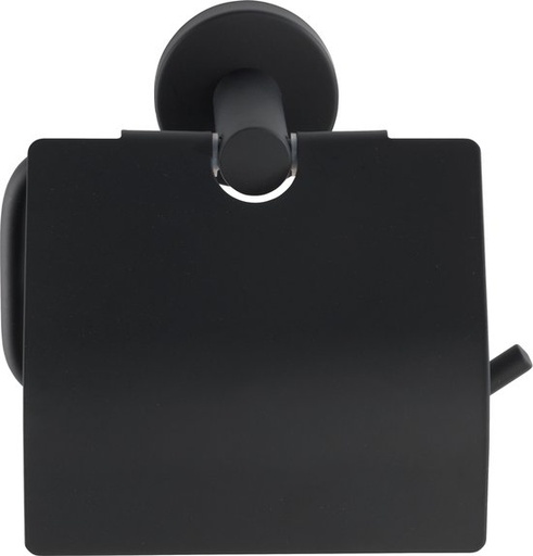 [78229] BOSIO TOILETROLHOUDER MET DEKSEL RVS ZWART