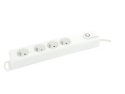 [78564] Profile 4V stopcontact + schakelaar + 1,5m snoer wit