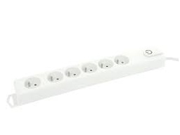 [78572] Profile 4V stopcontact met schakelaar + 5m snoer wit