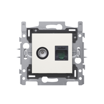[78844] Niko inbouw stopcontact coax + RJ45 wit