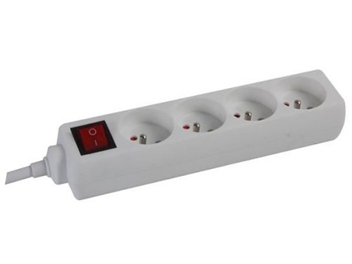 [80868] MEERVOUDIG STOPCONTACT 4X +SCHAK. +1.5M WIT