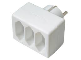 [09868] Profile driewegstekker 3x2,5A + veiligheid wit