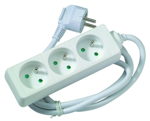 [10054] 3V STOPCONTAKT +1.5M WIT