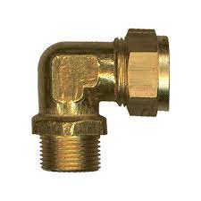 [13749] Klemkoppeling knie messing 1/2M x 12mm